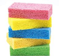 large thickening cellulose sponge for dishes, kitchen cleaning heavy duty sponge, household natural sponge for bathroom and cup set - 6 pack logo