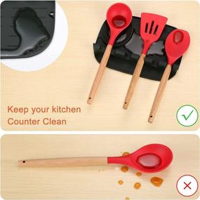 img 2 attached to 🥄 Non-Toxic Silicone Spoon Rest - Heat Resistant, BPA Free - Ideal for Food Service Equipment & Supplies