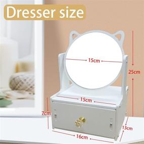 img 1 attached to 💄 360-Degree Swivel Cosmetic Organizer Makeup Mirror Vanity for Bathroom, Dresser, Vanity, and Countertop