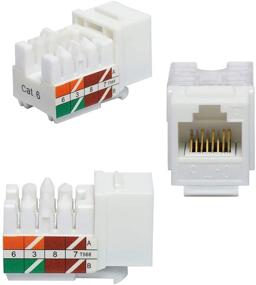 img 2 attached to 🔌 UL Listed VCE 25-Pack Cat6 RJ45 90° Keystone Jack Insert with Punch Down Keystone Jack Adapter