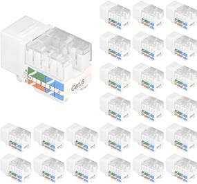 img 4 attached to 🔌 UL Listed VCE 25-Pack Cat6 RJ45 90° Keystone Jack Insert with Punch Down Keystone Jack Adapter