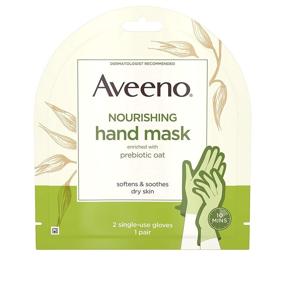 img 4 attached to Introducing Aveeno Moisturizing Hand Therapy Mask With Oat - Nourishing & Soothing Skincare for Dry Hands - 2 Ea, 2count