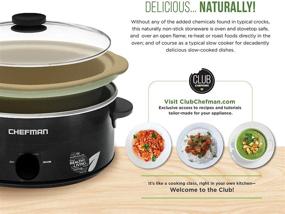 img 1 attached to 🍲 Chefman 5 Qt. All-Natural Slow Cooker with Glaze-Free Pot: Stovetop, Oven, and Dishwasher Safe, Paleo-Friendly, Nonstick Stoneware, Bonus Recipes Included