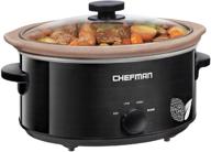 🍲 chefman 5 qt. all-natural slow cooker with glaze-free pot: stovetop, oven, and dishwasher safe, paleo-friendly, nonstick stoneware, bonus recipes included логотип