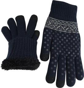 img 2 attached to 🧤 N'Ice Caps Kids Magic Stretch Warm Plush Lined Knit Touchscreen Gloves - 2 Pack