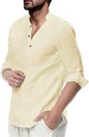 👕 casual cotton henley hippie men's clothing with sleeves: a perfect blend of style and comfort logo