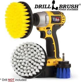 img 1 attached to 🚿 Clean Bathroom Supplies - Drill Brush for Bathroom Cleaning - Grout Cleaner for Sink, Bathtub, and Shower - Bath Mat for Spa-like Experience - Glass Cleaner for Shower Doors - Hot Tub Cleaning Tools - Scrub Brush for Pool and Spa Use