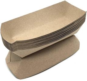 img 4 attached to Premium Mr. Miracle 7 Inch Kraft Paper Hot Dog Tray (100 Pack) - Disposable, Recyclable, Biodegradable - Made in USA