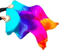 🌺 nimiman women belly dance silk bamboo long fan veils - unleash your graceful dance moves! logo