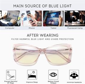 img 3 attached to 😎 SUNGAIT Fashion Computer Glasses: Stylish Cat Eye Blue Light Blocking Eyewear for Women