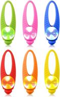 🐶 waterproof led dog collar lights clip-on - pack of 6 | silicone safety necklace for dogs and cats | visible in the dark for night walking | battery included logo