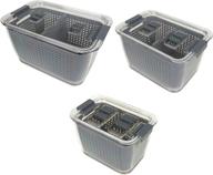 🍏 kitchen spaces gray colander bin variety pack: best fridge organizer for fresh produce storage in three sizes logo