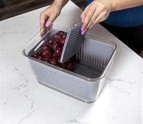 img 2 attached to 🍏 Kitchen Spaces Gray Colander Bin Variety Pack: Best Fridge Organizer for Fresh Produce Storage in Three Sizes