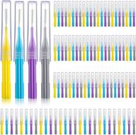🦷 100-piece braces brush set: interdental toothbrush, toothpick, dental flosser – effective oral hygiene tool (light blue, yellow, gray, purple) logo