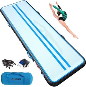 img 4 attached to 🤸 ALIFUN Tumbling Exercise Mat: 10ft-26ft, Thick 4/8 Inches, Air Gymnastics Training Mat with Electric Air Pump