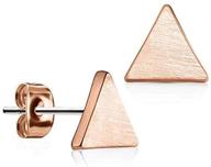 eye-catching solid triangle stud earrings in 316l surgical steel logo