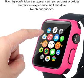 img 1 attached to 📱 RIDAINTY 12 Pack Apple Watch 38mm Series 3 2 1 Screen Protector Case: Ultra Slim Hard Case with Tempered Glass Bumper - Smartwatch Accessories for Women Men