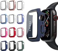 📱 ridainty 12 pack apple watch 38mm series 3 2 1 screen protector case: ultra slim hard case with tempered glass bumper - smartwatch accessories for women men logo