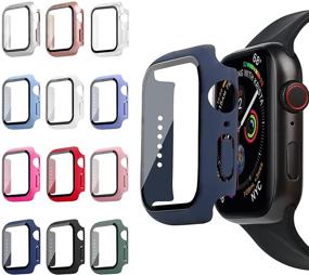 img 4 attached to 📱 RIDAINTY 12 Pack Apple Watch 38mm Series 3 2 1 Screen Protector Case: Ultra Slim Hard Case with Tempered Glass Bumper - Smartwatch Accessories for Women Men