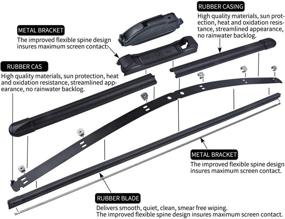 img 3 attached to 🔋 MIKKUPPA Windshield Wiper Blades 22" + 21" - Replacement for 2009-2015 Honda Pilot - Set of 2 - Front Wiper Blades