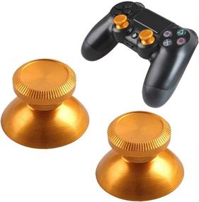 img 2 attached to 🕹️ Gold Metal Aluminum Thumbstick Replacement for Ps4 Xbox One Game Controller - 2 PCS Thumb Grips