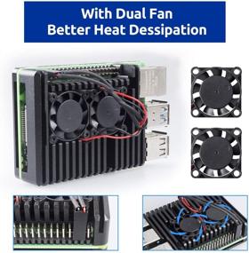 img 3 attached to 🔥 Enhanced SunFounder Raspberry Pi 4B Aluminum Case: Dual Fan System with High-Performance Aluminium Alloy Heatsink – Ideal for Raspberry Pi 4 Model/Pi 4B