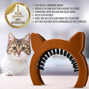 img 1 attached to 🐾 PAWSM Interior Cat Door - Hidden Litter Tray, Includes Brush - Suitable for Cats Up to 20lbs - Easy DIY Setup, Quick & Secure Installation, No Training Required