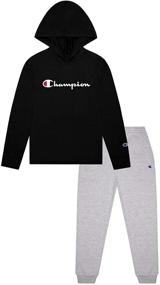 img 4 attached to 👖 Комплект одежды Sweatpant для мальчиков - Одежда Champion Sleeve Heather Boys в комплектах одежды