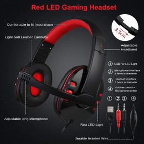 img 1 attached to 🎮 BlueFinger Gaming Keyboard Mouse Headset Combo - USB Wired Backlit Keyboard, 114 Keys LED Glow Keyboard with Crack Design, Red LED Light Headset for Laptop, PC, Computer Work and Gaming