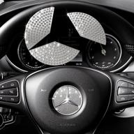 bling crystal car steering wheel emblem logo sticker compatible with mercedes benz interior accessories logo