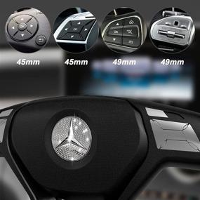 img 1 attached to Bling Crystal Car Steering Wheel Emblem Logo Sticker Compatible With Mercedes Benz Interior Accessories