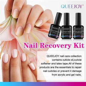 img 3 attached to 🔧 Комплект по уходу за ногтями Queejoy Cuticle Remover: Жидкость для снятия латексных полосок - набор из 3-х штук, быстрое и легкое удаление, включает в себя средство для восстановления кутикулы с маслом.