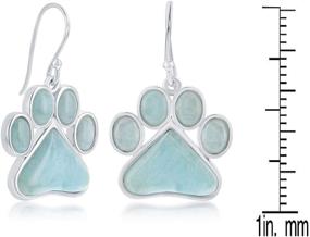 img 3 attached to 🔷 Sterling Silver Natural Larimar Earrings: Premium Jewelry for Girls' Earrings