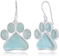 🔷 sterling silver natural larimar earrings: premium jewelry for girls' earrings logo