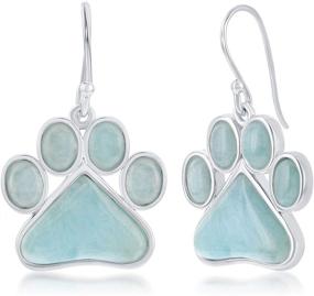 img 4 attached to 🔷 Sterling Silver Natural Larimar Earrings: Premium Jewelry for Girls' Earrings