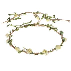 img 3 attached to 🌸 Ivory DDazzling Flower Crown: Elegant Floral Wreath Headband & Photo Prop