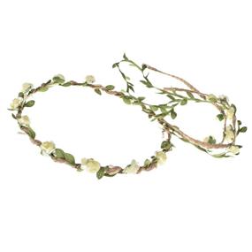 img 1 attached to 🌸 Ivory DDazzling Flower Crown: Elegant Floral Wreath Headband & Photo Prop