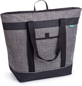 img 4 attached to 🛍️ Jumbo Insulated Cooler Bag (Charcoal) with High-Density Thermal Foam Insulation. Exceptional Quality Soft Cooler Ideal for Insulated Grocery Shopping, Food Delivery, Travel, or Beach Activities.