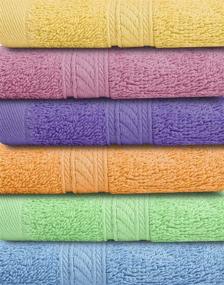 img 2 attached to 🛀 Cotton Face Washcloths Set - Ultra Soft, Highly Durable, High Absorbency Towels for Bathroom and Home - Convenient and Stylish Wash Cloths - Bright Multi-Color 12''x12'' Pack of 12