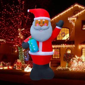 img 4 attached to 🎅 5.3ft Inflatable Black Santa with LED Lights - Perfect Christmas Blow Up Decoration for Indoor and Outdoor Holiday Fun