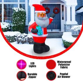 img 3 attached to 🎅 5.3ft Inflatable Black Santa with LED Lights - Perfect Christmas Blow Up Decoration for Indoor and Outdoor Holiday Fun