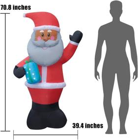 img 1 attached to 🎅 5.3ft Inflatable Black Santa with LED Lights - Perfect Christmas Blow Up Decoration for Indoor and Outdoor Holiday Fun