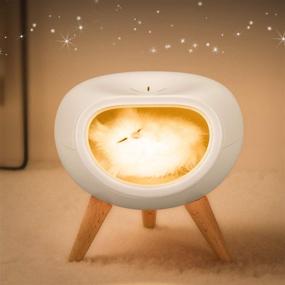 img 4 attached to 🐱 WoneNice Sweet Kitty Lamp with Touch Dimmer - Cute Bedside Nightlight, Ideal Birthday or Christmas Gift for Cat-Lovers of All Ages (White)