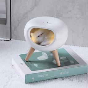 img 3 attached to 🐱 WoneNice Sweet Kitty Lamp with Touch Dimmer - Cute Bedside Nightlight, Ideal Birthday or Christmas Gift for Cat-Lovers of All Ages (White)