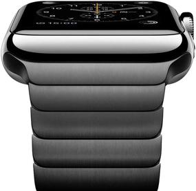 img 4 attached to 📱 Новый металлический ремешок NewWays: браслет из нержавеющей стали для Apple Watch 42 мм 44 мм, совместим с Series 3 4 5 6, черного цвета; отличный выбор для мужчин и женщин.