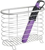 💇 bathroom vanity hair care organizer: mdesign metal wire holder basket for hair dryer, flat irons, curling wands, hair straighteners - brushed logo