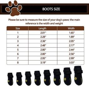 img 3 attached to 🐾 Waterproof Dog Boots with Reflective Non Slip Soles for Medium to Large Dogs - Set of 4 Booties, Color: Black