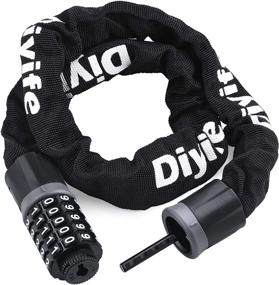 img 4 attached to Ultimate Protection: [Update Version] Diyife Heavy Duty Bicycle Chain Lock - Waterproof, 🔒 Resettable 5-Digit Combination for Anti-Theft Security on Bikes, Motorcycles - Indoor & Outdoor Use