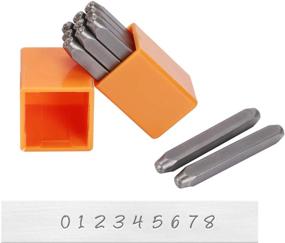 img 4 attached to 🔢 ManLee Metal Stamps 3mm 9Pcs Number Punches for Jewelry Making Number Stamp Set - Includes 0 to 8 for Imprinting on Metal, Plastic, Wood, Leather