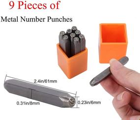 img 3 attached to 🔢 ManLee Metal Stamps 3mm 9Pcs Number Punches for Jewelry Making Number Stamp Set - Includes 0 to 8 for Imprinting on Metal, Plastic, Wood, Leather